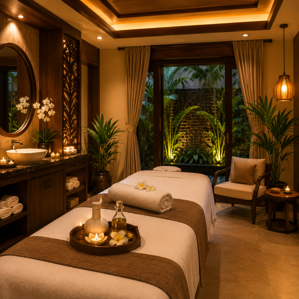 Luxury spa interior and wellness treatment center in Goa